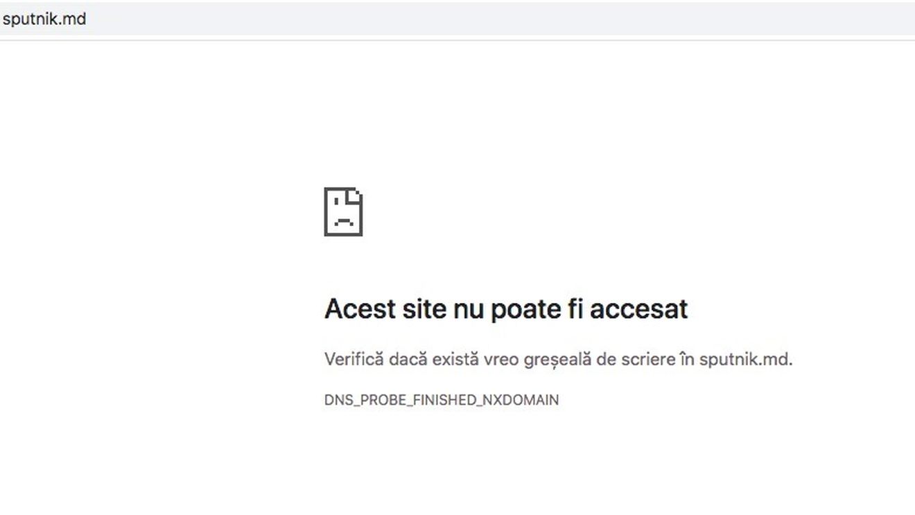 Site-ul Sputnik.md nu mai funcționează nici în România, după ce autoritățile din Republica Moldova l-au blocat