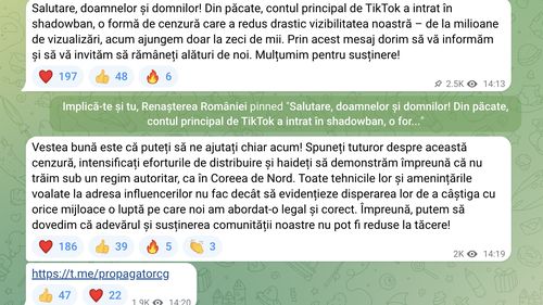 Călin Georgescu acuză că pagina sa de TikTok a intrat în shadowban: De la milioane de vizualizări, acum ajungem doar la zeci de mii
