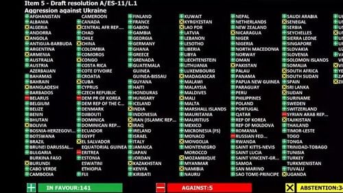 Breaking: Adunarea Generală a ONU a adoptat cu majoritate largă o rezoluție care condamnă invazia rusă în Ucraina / Votul a fost aplaudat de delegați