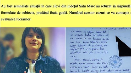 O elevă de 17 ani din Satu Mare a dat #foaiagoală la simulare, dar a scris 6 pagini de nemulțumiri și revendicări. Tânăra este Andy Varga, președinta Consiliului Elevilor Satu Mare