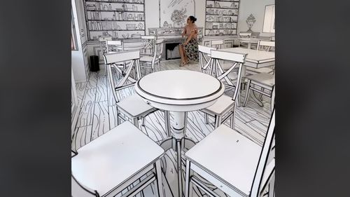 VIDEO  / Prima cafenea 2D din România s-a deschis la Brașov / „E cea mai instagramabilă cafenea” / Tot mobilierul e pictat manual
