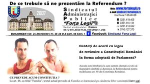 Referendumul pentru familie, susținut activ de Sindicatul Administrației Publice ”Forța Legii”: Votați ”DA”, pentru familia românească