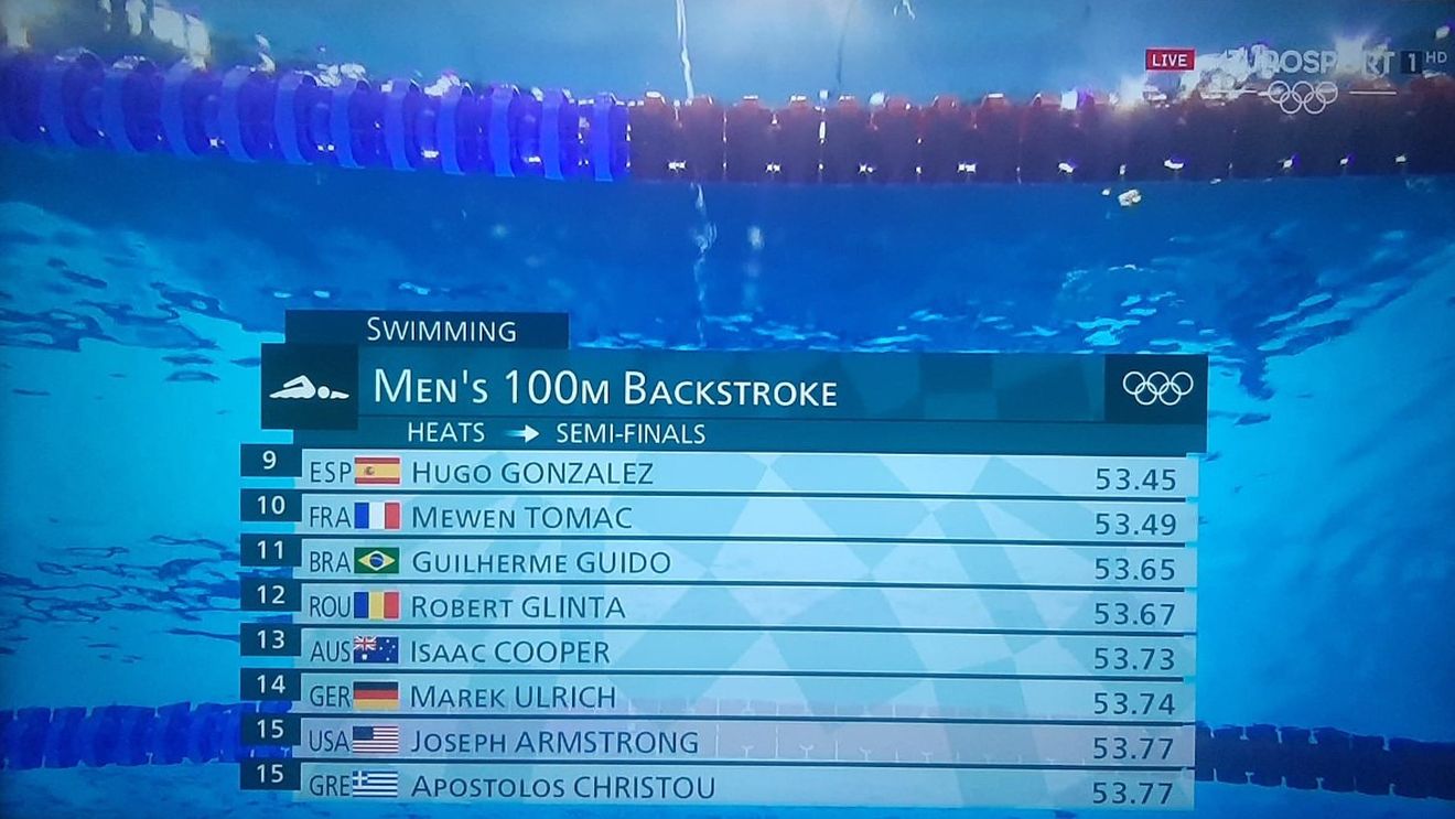 Jocurile Olimpice: Robert Glință, calificat în semifinale la 100 m spate cu al doisprăzecelea timp