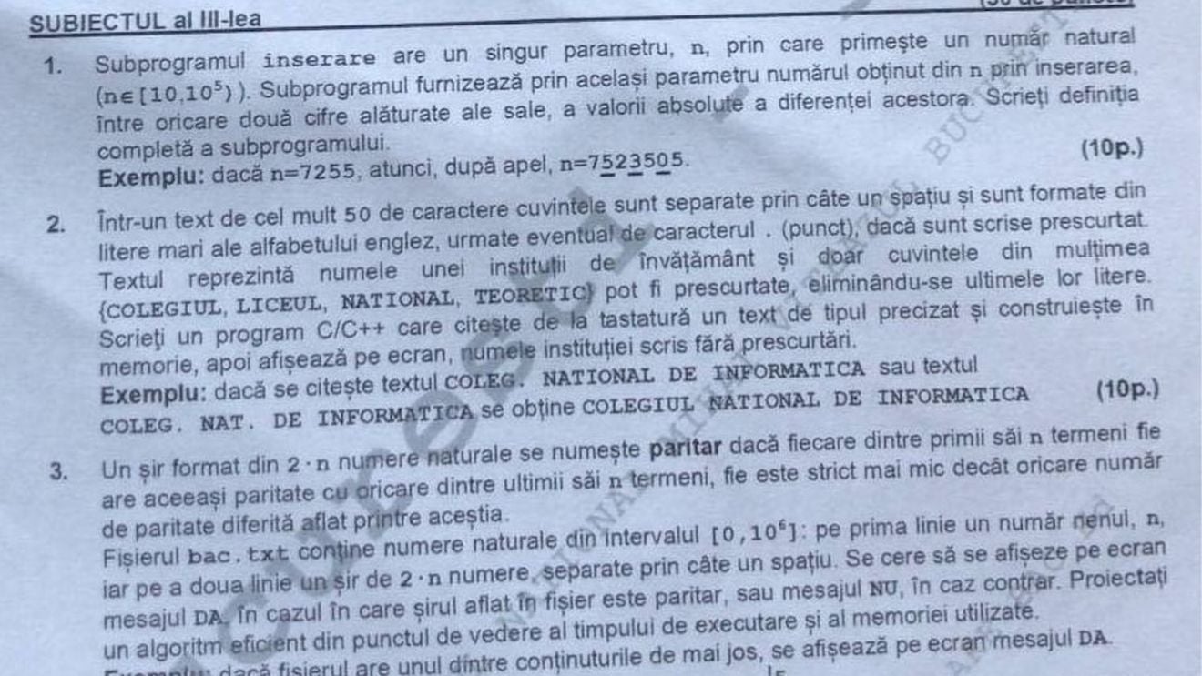 Subiecte simulare Informatică 2019: Ce subiecte au avut la simularea examenului de Informatică elevii de clasa a XII-a