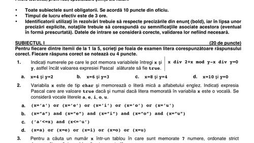BAC 2019 Baremele și subiectele integrale de la proba la alegere a profilului și specializării au fost publicate de Ministerul Educației