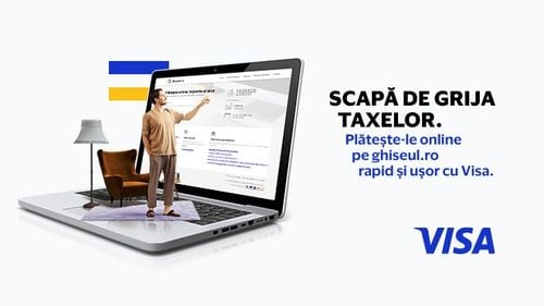 Într-o pauză de lucru, din confortul casei tale... cam atât de lejer este să plătești taxele cu cardul.  Plătește-le online cu Visa pe ghiseul.ro. Le rezolvi rapid și eficient și ai scăpat de grija taxelor (P)