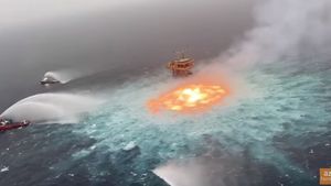 VIDEO Un cerc de foc a izbucnit în apele Mexicului după o scurgere de gaz de la o conductă subacvatică