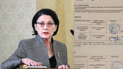 Ecaterina Andronescu susține că semnătura din dreptul numelui său, de pe contractul cu Alexandru Cumpănașu, nu este a sa: Aveam un secretar de stat care răspundea de proiecte europene