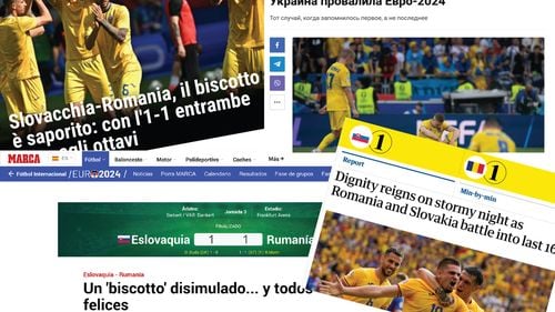 A fost sau n-a fost? Ce spune presa internațională despre ”biscotto” România – Slovacia, meciul care a calificat în optimile EURO ambele echipe / Ucrainenii: ”Nu-i poți judeca pe învingători, nu credeți?”