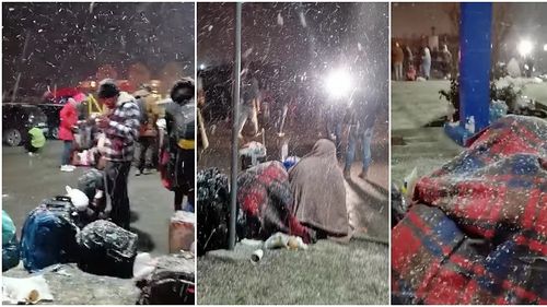 VIDEO Mii de refugiați ucraineni așteaptă sub zăpadă la Vama Siret - Porubne