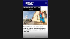 Statuia lui Superman căzut în cap, adusă de PSD în Parlament la votul moțiunii de cenzură, inspirată dintr-o operă creată în 2005, expusă la Muzeul Evreiesc Berlin / Cîțu: „PSD rămâne doar un fake”