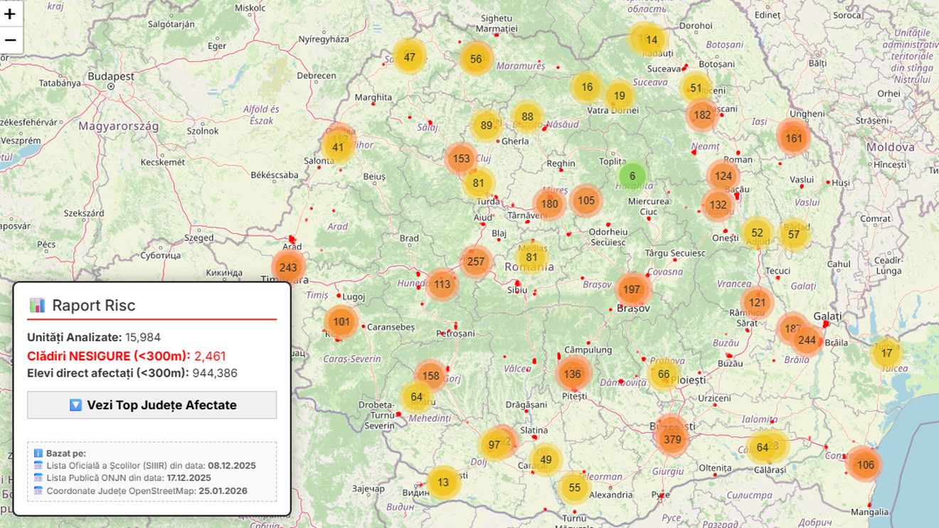 USR lansează hărțile interactive Fără Păcănele, care arată amploarea fenomenului la nivel național, cu evidențierea județelor și localităților cele mai afectate