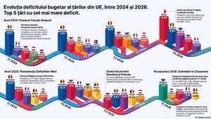 Scădere rapidă a deficitului bugetar al României / După doi ani și jumătate în care a înregistrat cel mai mare deficit din UE, România a ajuns în primul trimestru din 2026 aproape de media europeană, la egalitate cu Germania