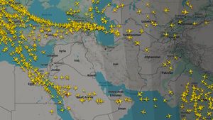 O mare parte a spațiului aerian din Orientul Mijlociu, gol după ce companiile aeriene au suspendat zborurile în urma atacurilor