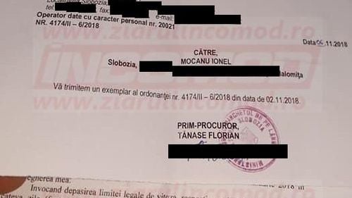 FOTODOCUMENTE Doi polițisti au fost amendați cu câte 5.000 de lei de către un procuror pe care l-au sancționat pentru că depășise viteza legală și avea ITP-ul expirat