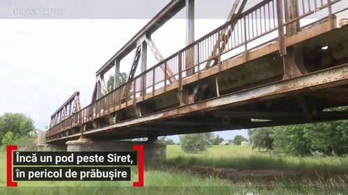 VIDEO Încă un pod din Moldova e în pericol major. Prin găurile podului care leagă Botoșani de Suceava se vede râul Siret - Observator TV