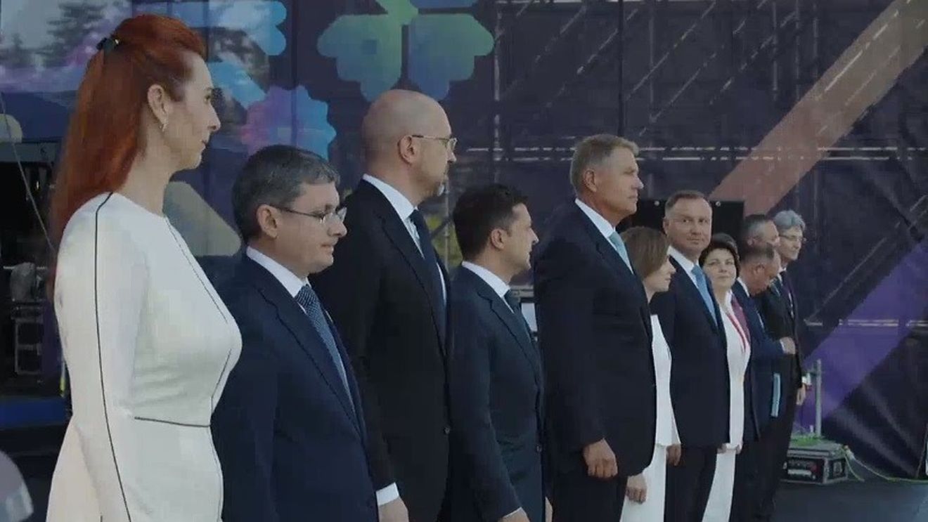 VIDEO Klaus Iohannis, la ceremonialul militar din Chișinău, la 30 de ani de la proclamarea independenței față de URSS/ Președinții Ucrainei, Poloniei și României, alături de Maia Sandu