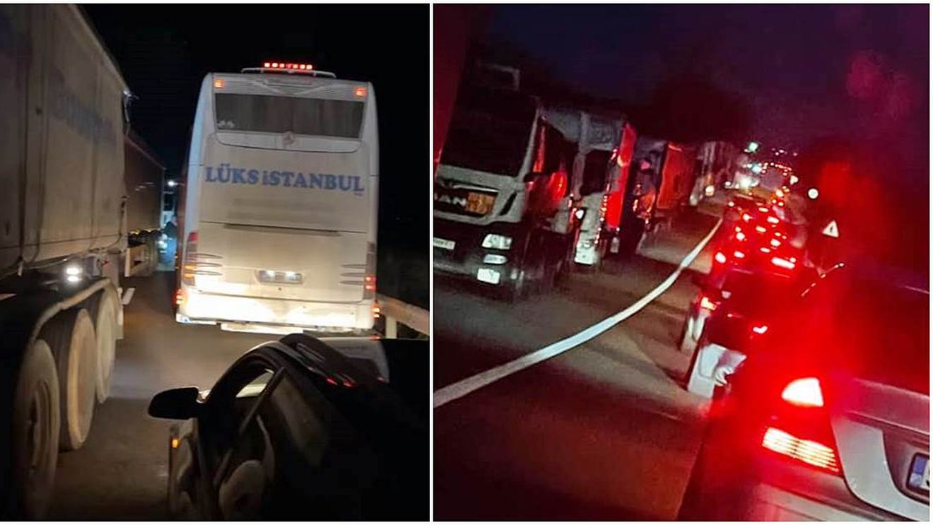 Coada de camioane de 30 km spre Vama Siret, până la Dănila / Trafic aproape blocat spre Rădăuți