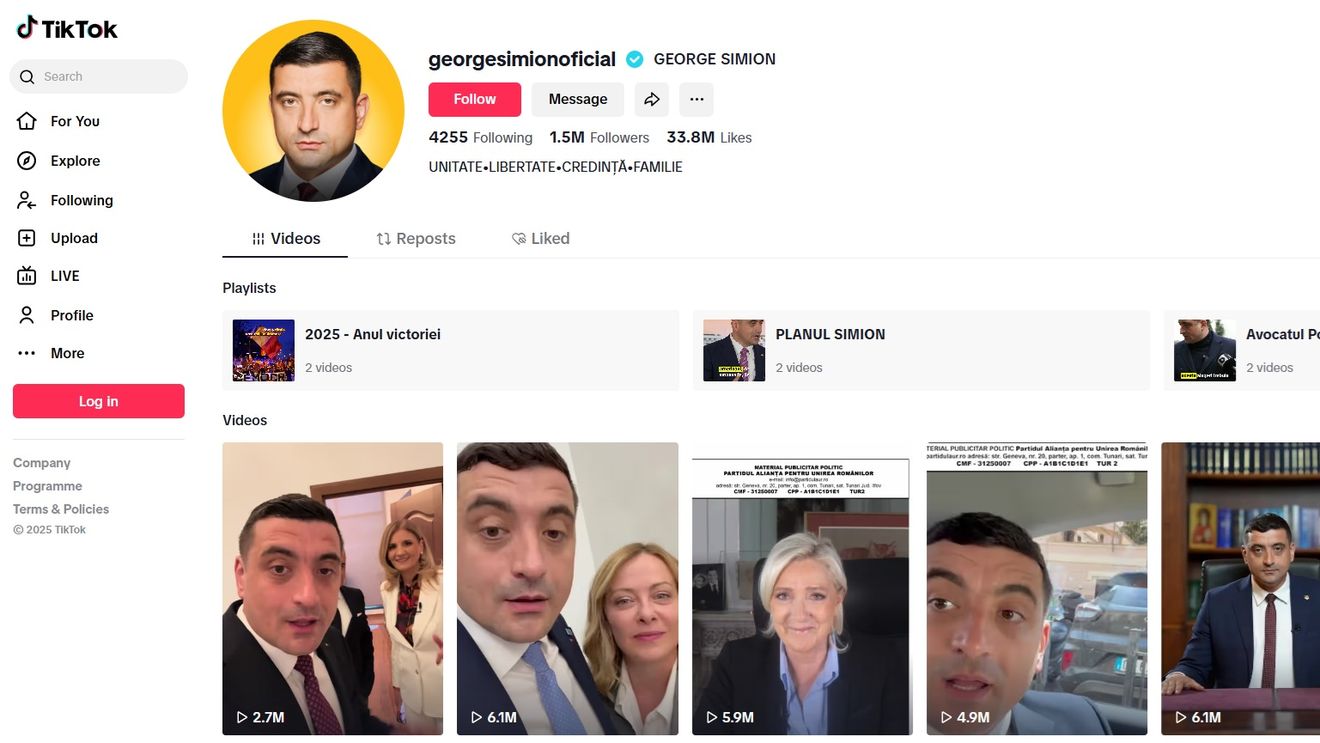 George Simion a revenit pe TikTok și Facebook în ziua votului, după ”ziua tăcerii” când a rămas activ însă pe platforma X a lui Elon Musk