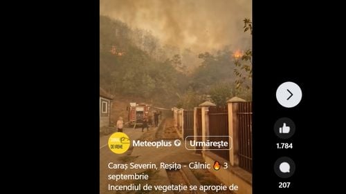 VIDEO Incendiu de amploare la Reșița pe o suprafață de peste 150 de hectare / Flăcările au ajuns până în apropierea caselor / Măsuri de urgență luate de autorități