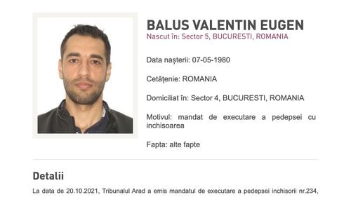 Membru al gruparii “clanul sportivilor”, prins în Italia / Valentin Eugen Băluș, zis Vali Nebunul, prins într-un restaurant din Genova / Are de executat 3 ani și 6 luni pentru trecere frauduloasă a frontierei