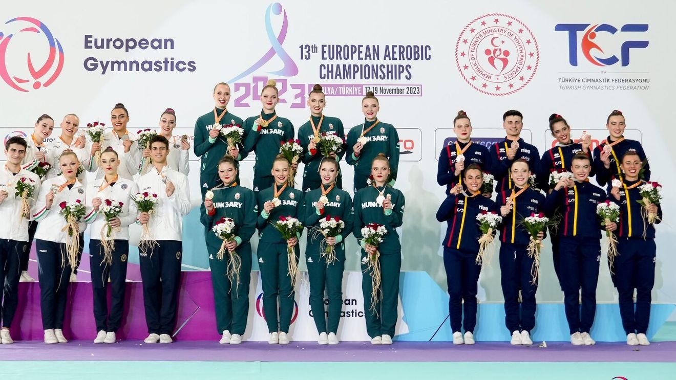 România a câștigat aurul la juniori și argintul la seniori, la Campionatele Europene de Gimnastică Aerobică din Antalya