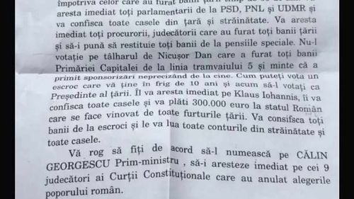 Biroul Electoral Județean Sibiu a sesizat poliția pe tema unor scrisori lăsate în cutiile poștale: „Îl va aresta imediat pe Klaus Johannis, îi va confisca toate casele și va plăti 300.000 euro” / AUR Sibiu se delimitează de acest caz