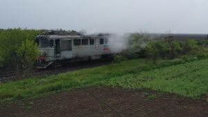 Incendiu la locomotiva unui tren de marfă încărcat cu propilenă, în Gara Piatra Olt