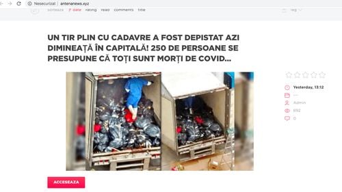 Fake News. Grupul de Comunicare Strategică avertizează că un site găzduit de platforme din Rusia distribuie materiale și informații mincinoase în limba română