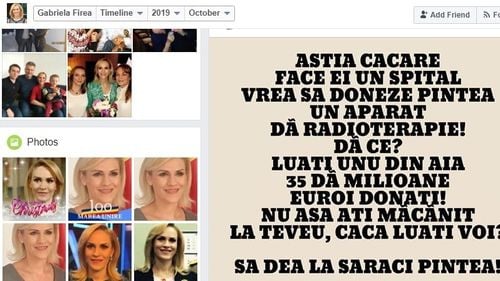 Asociația care construiește cu bani din donații un spital pentru copiii bolnavi de cancer denunță o postare a Gabrielei Firea: ”Ce fel de om să fii să îți bați joc de implicarea oamenilor în timp ce porți cruci și te declari credincios?”