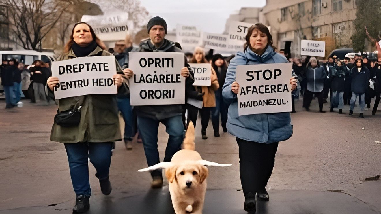 Românii ies în stradă pentru drepturile animalelor: Protest la Parlament după cazul Heidi și cei 15.000 de câini eutanasiați la Suraia (VIDEO)