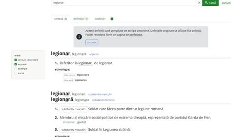 „Legionar” a fost cel mai căutat cuvânt de către români, pe DEX online, în noaptea alegerilor
