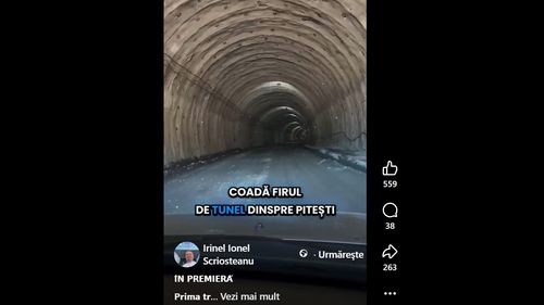 VIDEO | Prima traversare cu mașina prin noul tunel de pe A1 Sibiu – Pitești
