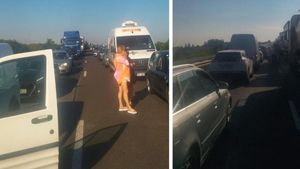 UPDATE Autostrada A1, blocată luni dimineață pe sensul spre București, din cauza unui accident / A aterizat elicopterul SMURD