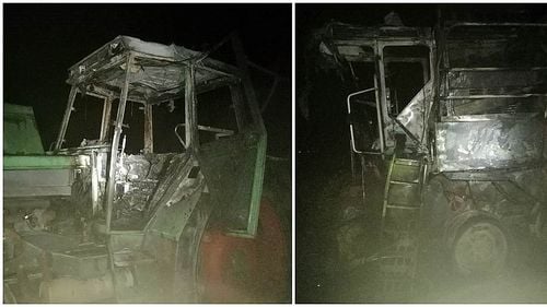 3 tractoare și alte utilaje ale unui fermier din Botoșani au ars într-un incendiu. Se suspectează că focul ar fi fost provocat intenționat