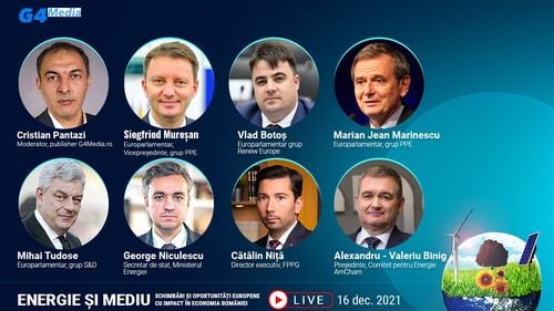 CONFERINȚĂ LIVE Ora 15:00, Energie și mediu: schimbări și oportunități europene cu impact în economia României