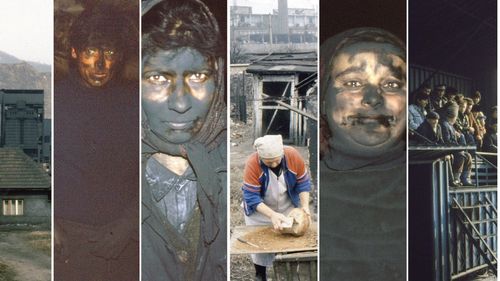 Imagini rare din Copșa Mică, cel mai poluat oraș din Europa / Un cuplu din Norvegia organizează o expoziție cu fotografii din anii 90 / Speranţa de viaţă era aici mai mică cu 10 ani decât media pe ţară