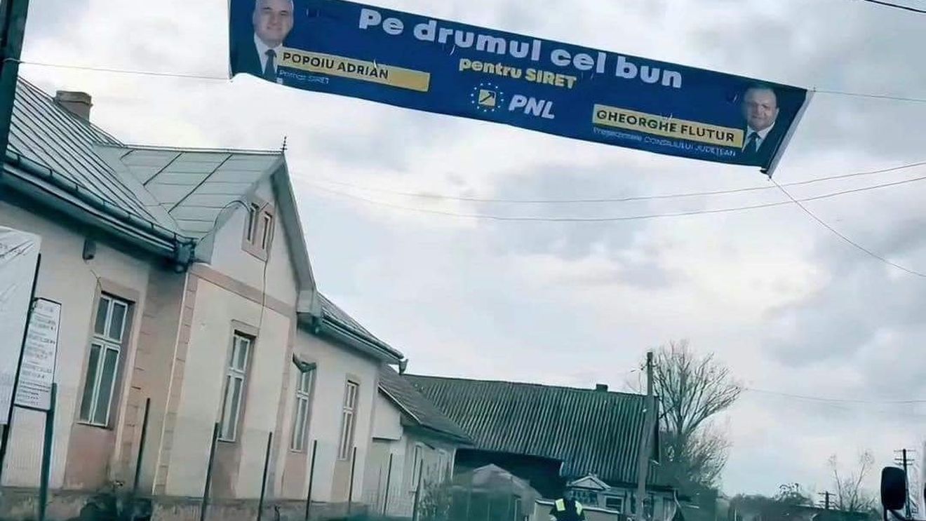 Sarea și piperul de campanie / Un afiș cu ”PNL pe drumul cel bun” atârnat pe un drum de țară a devenit viral