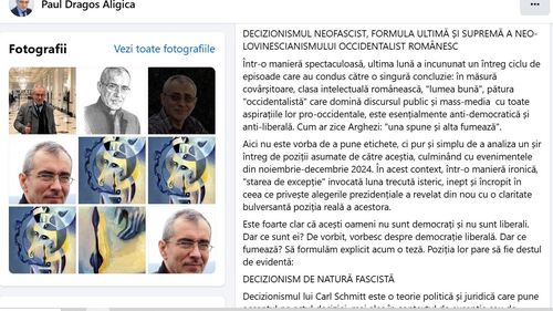 Acuzații fără precedent: Paul Dragoș Aligică, membru al Academiei Române, acuză ”pătura occidentalistă" din România de ”decizionism de natură fascistă” după anularea alegerilor / Academia a salutat decizia CCR drept ”legitimă și oportună”