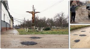 Un timișean și-a plombat singur gropile de pe stradă / „Acuma e un pic mai bine așa. Te unge un pic pe inimă (...) Ce pot să spun, România lucrului bine făcut”