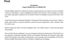 Lidera opoziției venezuelene María Corina Machado, mesaj către populație după capturarea lui Maduro: „A sosit ora libertății” / Apel la recunoașterea lui Edmundo González Urrutia drept președinte legitim al Venezuelei