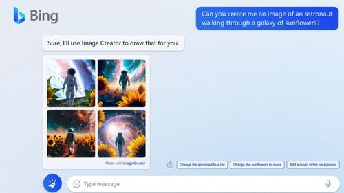 Microsoft a prezentat Bing Image Creator, care poate genera imagini pe baza unor descrieri textuale