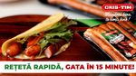 Wrap cu cârnați la grătar, cremă de brânză și muștar. Se prepară în mai puțin de 15 minute