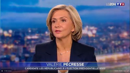 Franța: Valérie Pécresse – prima femeie candidată a dreptei clasice la alegeri prezidențiale - cheamă la combaterea președintelui Macron și a candidaților dreptei radicale, Le Pen și Zemmour