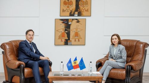 Preşedinta Maia Sandu discuții cu șeful NATO la Chișinău / Mark Rutte s-a aflat în tranzit în Republica Moldova, după o vizită surpriză la Odesa