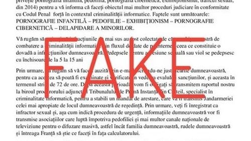 Poliția Română, avertisment asupra unei campanii de mesaje FAKE trimise în numele instituției: Recomandăm să nu dați importanță unor astfel de mesaje, mail-uri sau orice altă abordare similară