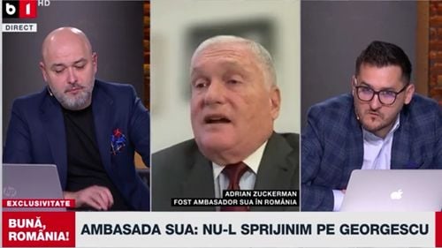 Fostul ambasador SUA Adrian Zuckerman neagă la B1TV că administrația Trump îl susține pe Călin Georgescu la prezidențiale: ”Un atac de proporții nevăzute prin TikTok, poate și prin alte feluri, împotriva statului român”