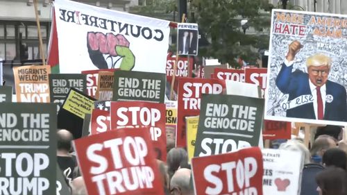 Mii de manifestanţi la Londra împotriva vizitei de stat a lui Trump