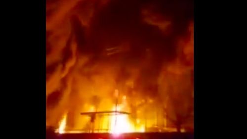 VIDEO Incendiu de proporții în orașul ucrainean Zhytomyr, la un depozit militar de carburanți
