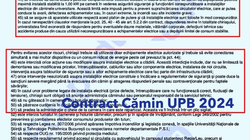 Edupedu.ro: Studenții de la Politehnica sunt complet responsabili dacă iau foc camerele de cămin și nu mai au voie să folosească prelungitoare – măsuri introduse de UPB în contractele de chirie 2024